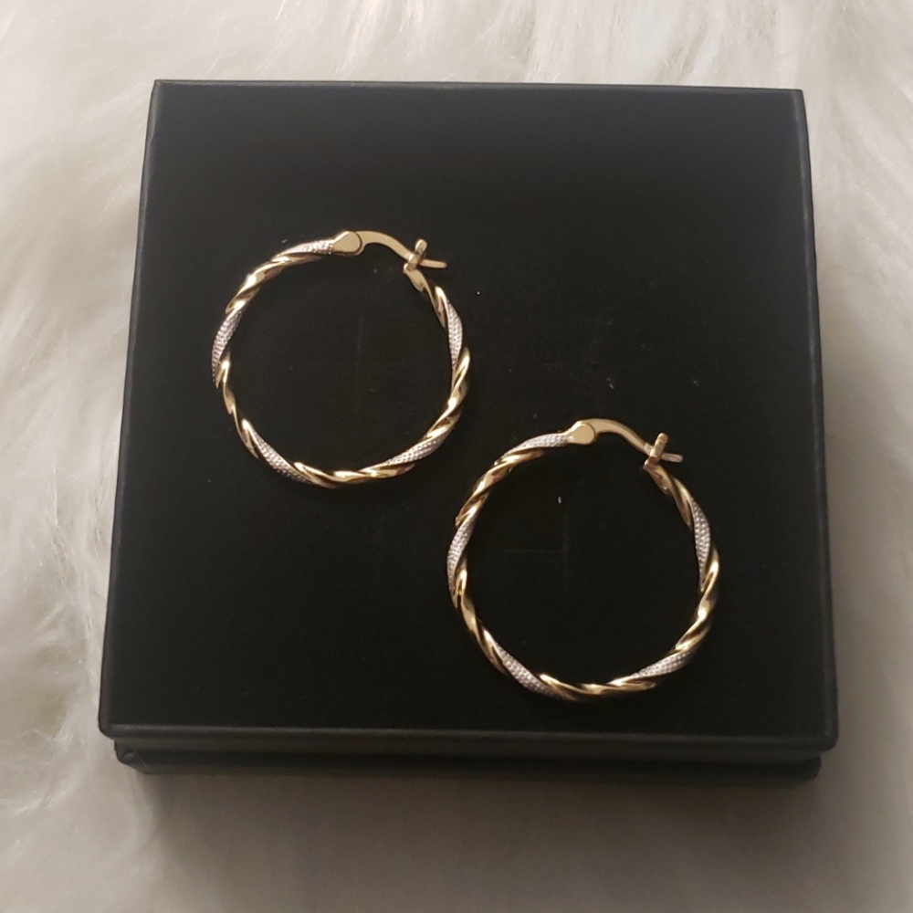 Multi Color Twisted Hoop Earrings
